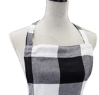 Fennco Styles Black and White Buffalo Check Plaid Cotton Kitchen Home Apron (24" x 36")