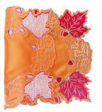 Fennco Styles Embroidered Sequin Autumn Leaves Table Runner 16" W X 33" L - Terracotta Harvest Foliage Table Cover for Thanksgiving, Holiday, Banquets, Special Occasion