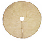 Amy's HomeGoods Pompom Trim Jute Holiday Christmas Tree Skirt (56" Tree Skirt)