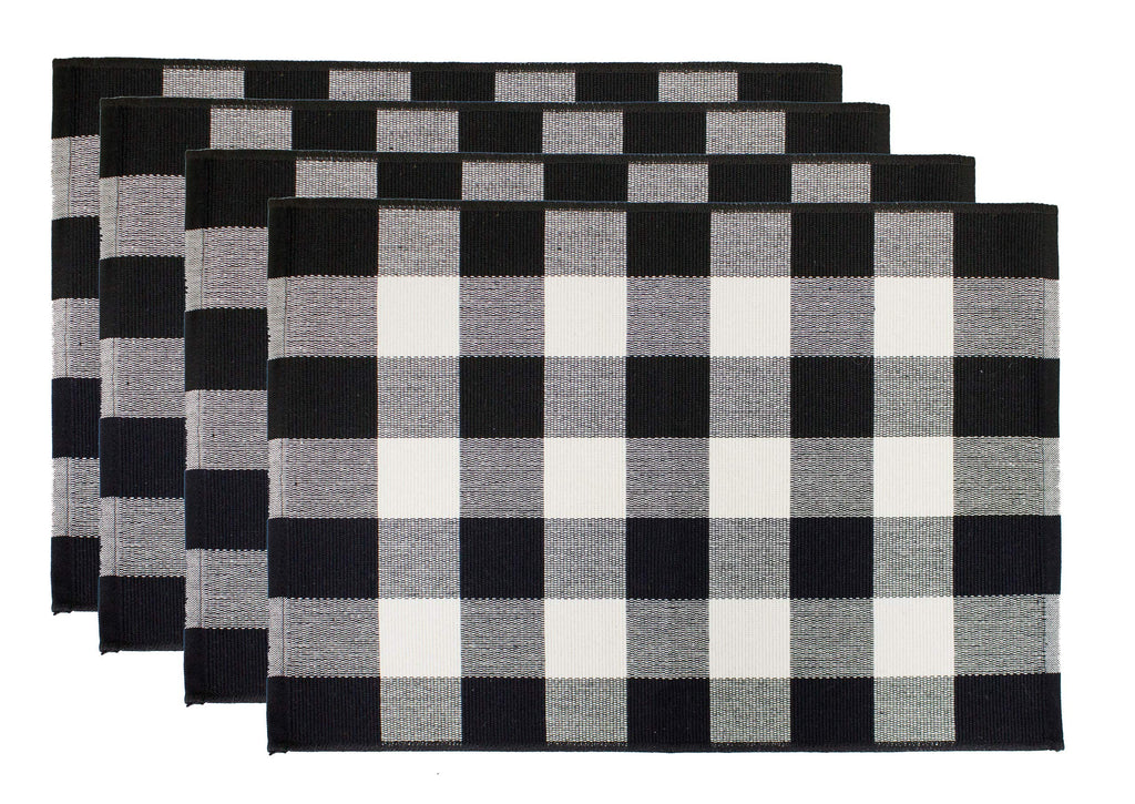 Fennco Styles Rustic Collection Buffalo Check with Rolled Hem Edge Table Runner