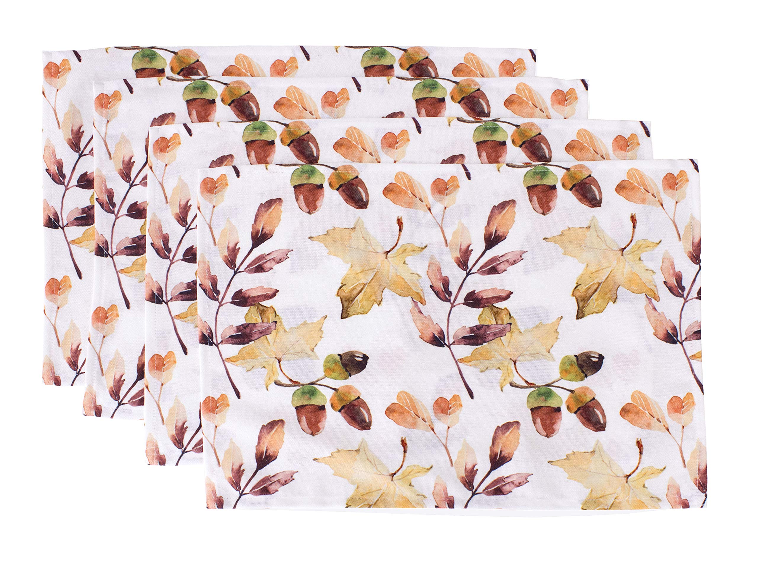 Fennco Styles Cottage Watercolor Acorn Leaves 16 x 72 Inch Table Runner – Multicolor Table Runner for Thanksgiving Dinner, Family Gathering, Special Event