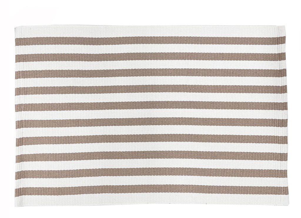 Fennco Styles Woven Classic Striped Area Rug 24" W x 51" L - Navy Blue Cotton Blend Carpet Indoor Outdoor Floor Mat for Living Room, Entryway, Bedroom and Floor Décor