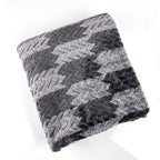 Fennco Styles Wheat Pattern Plush Extra Warm and Soft Throw Blanket 59" W x 79" L - Grey Flannel Fleece Large Blanket for Couch, Bedroom, Living Room Décor