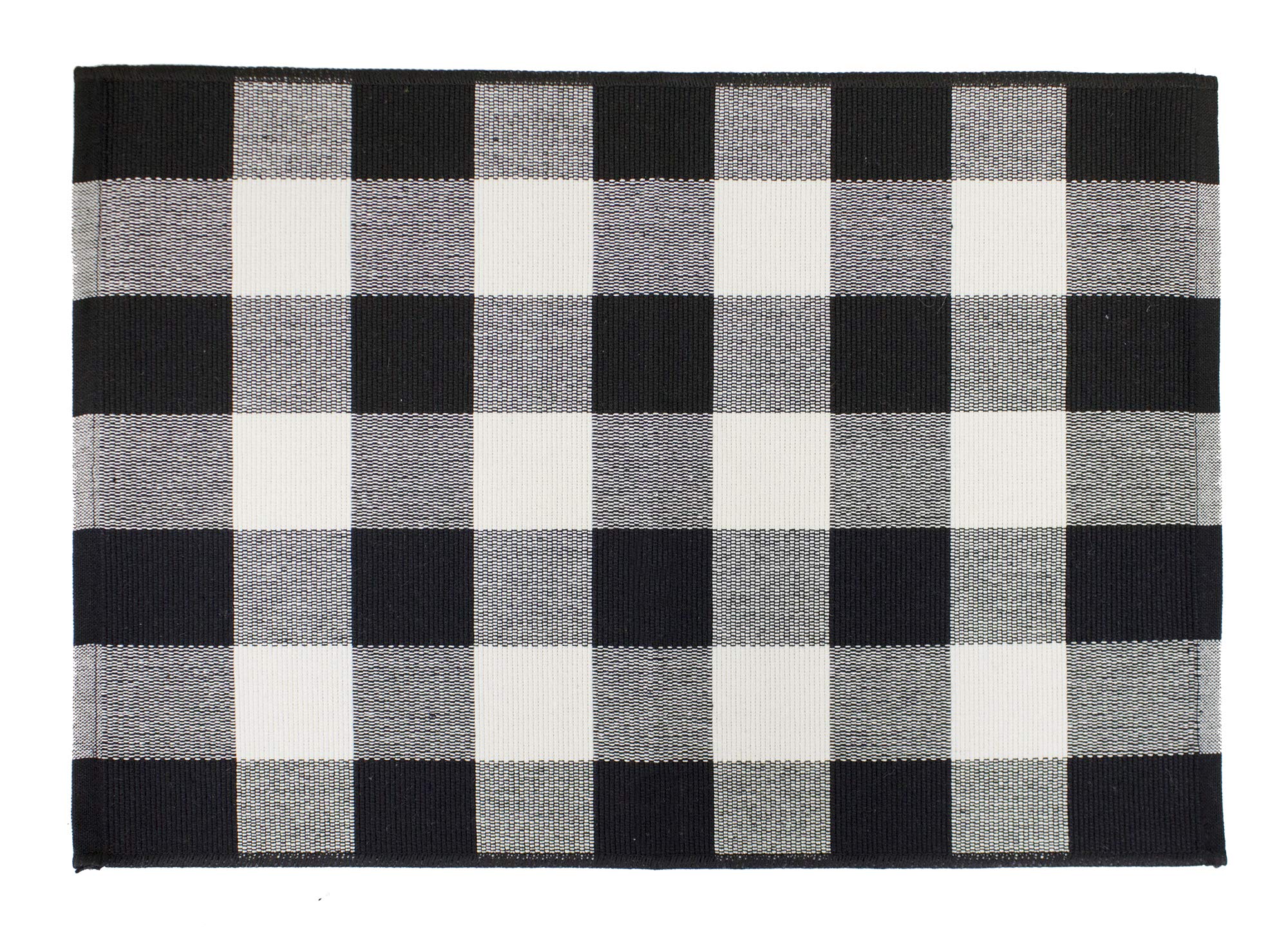 Fennco Styles Rustic Collection Buffalo Check with Rolled Hem Edge Table Runner