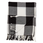 Fennco Styles Rustic Buffalo Plaid 100% Cotton Throw Blanket with Hand-Knotted Fringe