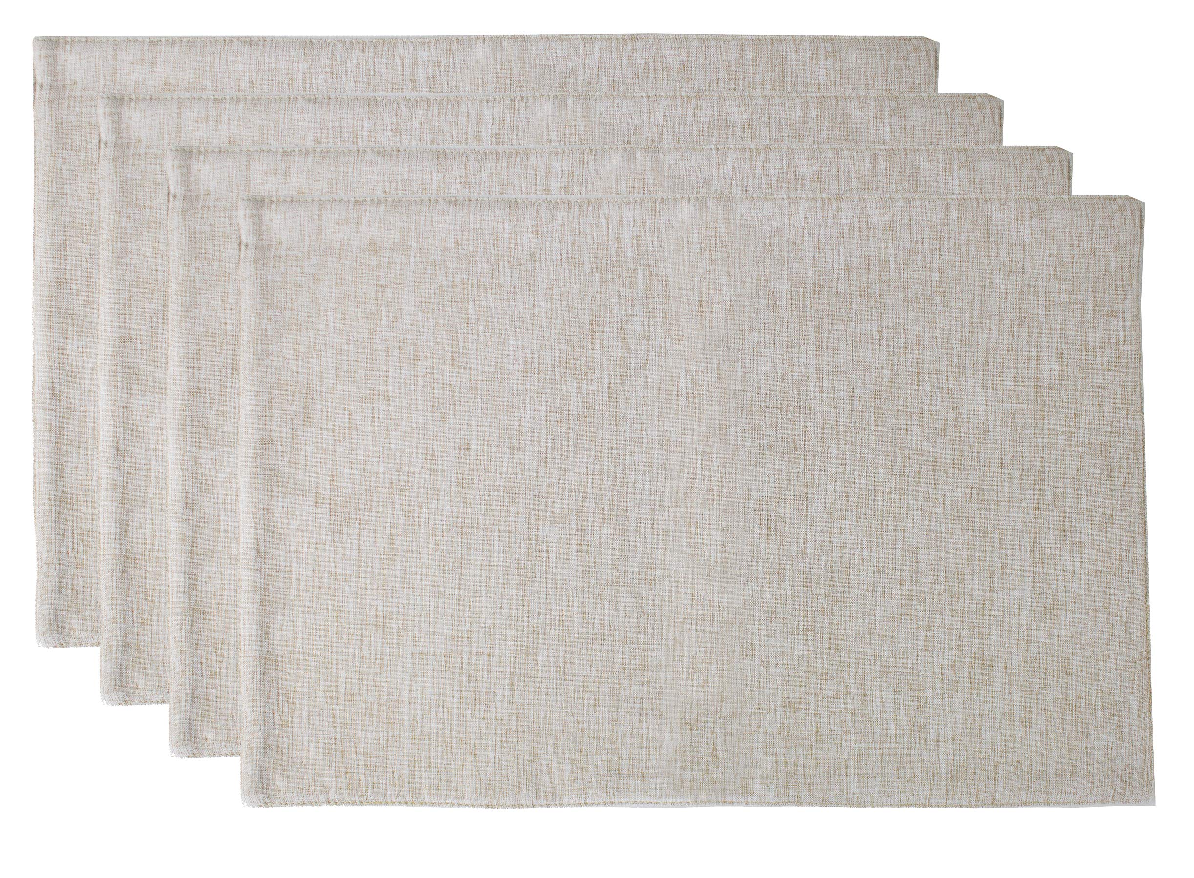 Fennco Styles Classic Woven Textile Decorative 12 x 18 Inch Table Placemats, Set of 4 - Solid Color Table Place Mats for Family Dinner, Banquets, Special Events and Home Décor