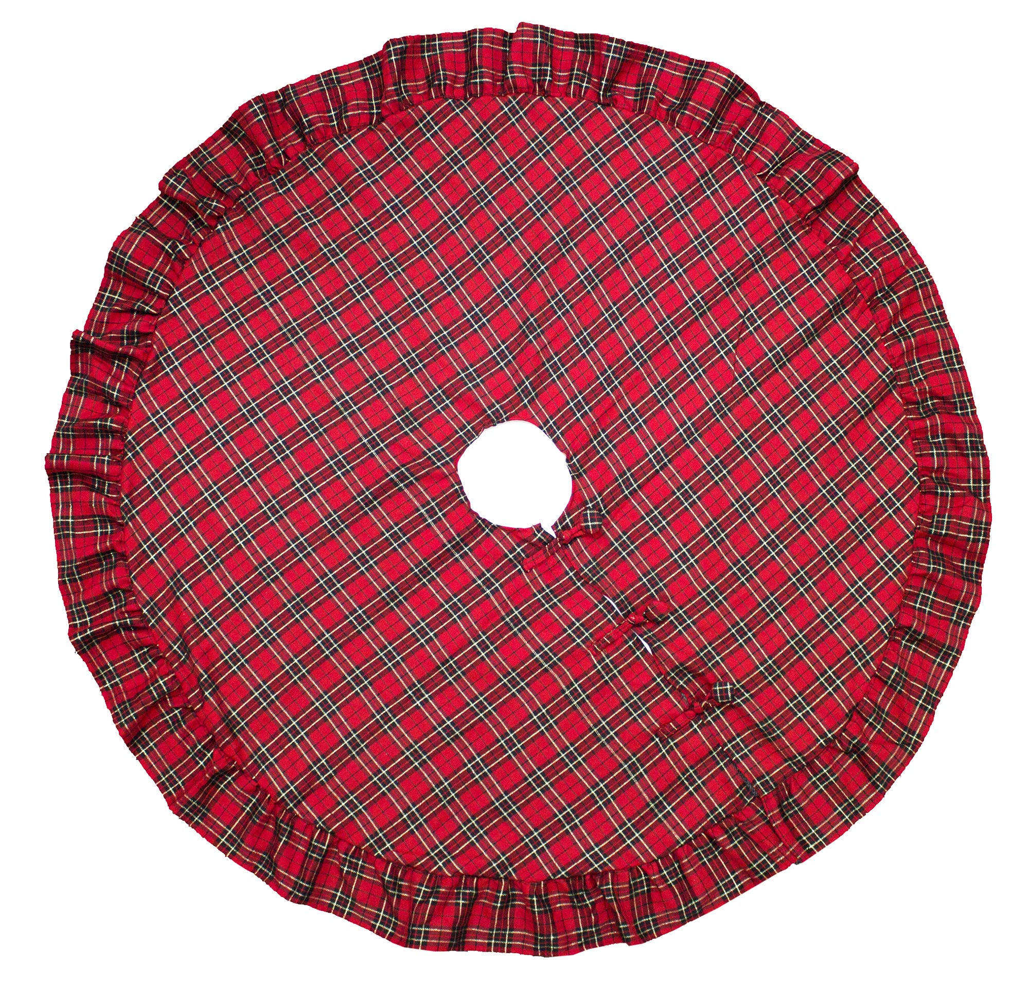 Fennco Styles Holiday Tartan Plaid Dazzle Christmas Decorative Tree Skirt
