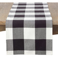 Fennco Styles Black Buffalo Check Plaid Cotton Christmas Table Runner 16" W X 108" L