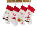 Fennco Styles Holiday Christmas Patterned Linen Hanging Stocking