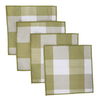 Fennco Styles Buffalo Check Double Layers Reversible Coasters 6"W x 6"L, Set of 4 - Handmade in USA - Plaid Cocktail Napkins for Everyday Use and Special Occasion