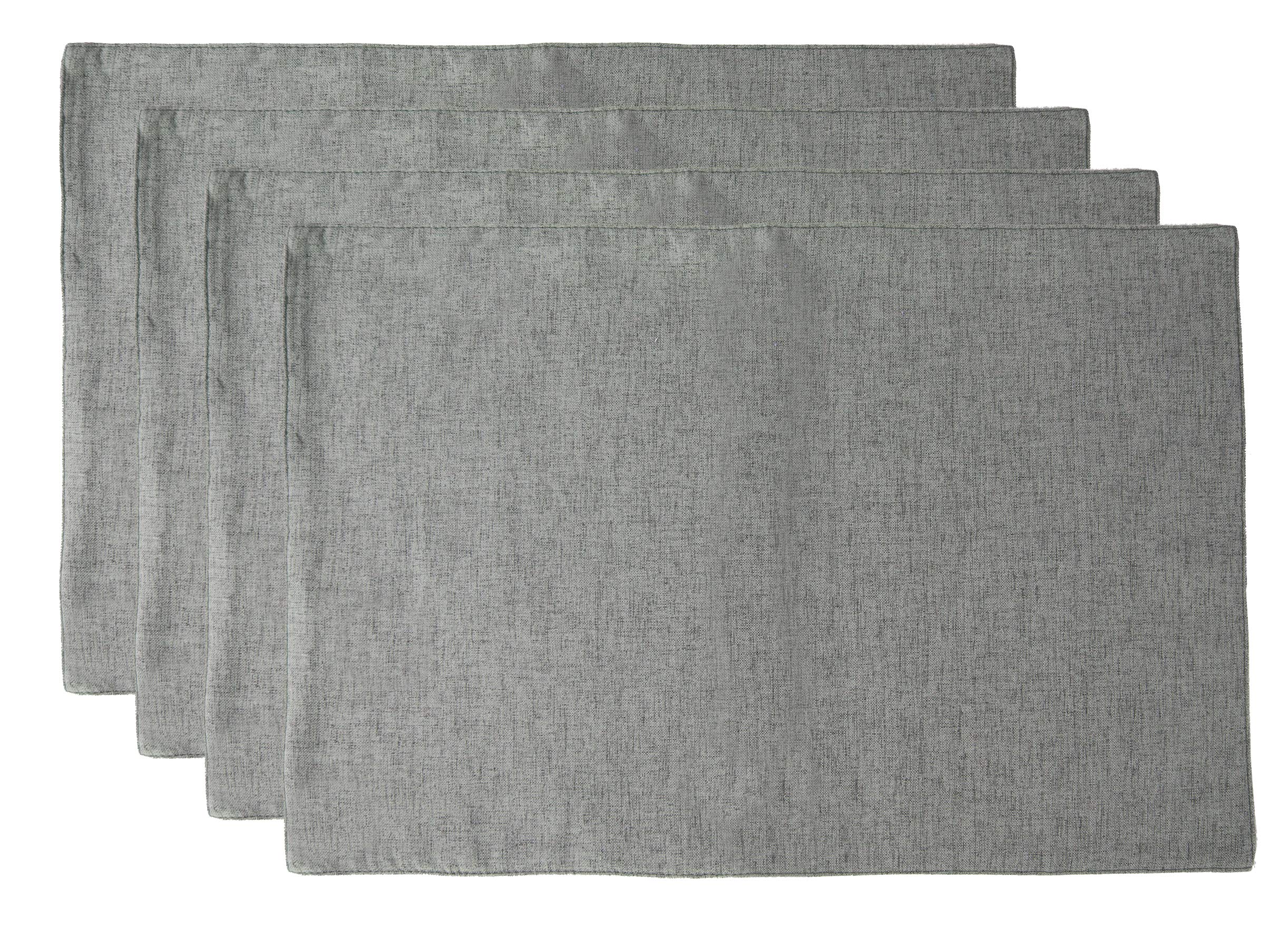 Fennco Styles Classic Woven Textile Decorative 12 x 18 Inch Table Placemats, Set of 4 - Solid Color Table Place Mats for Family Dinner, Banquets, Special Events and Home Décor