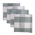 Fennco Styles Buffalo Check Double Layers Reversible Coasters 6"W x 6"L, Set of 4 - Handmade in USA - Plaid Cocktail Napkins for Everyday Use and Special Occasion