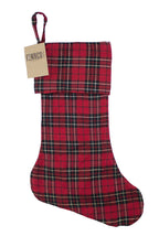 Fennco Styles Holiday Tartan Plaid Dazzle Christmas Decorative Stocking - 7x18 Inch Hanging Stocking for Home Decor, Holiday Parties, Christmas Tree and Wall Decorations