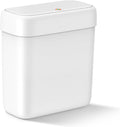 MOPALL Small Bathroom Trash Can with Lid, 2.6 Gallons / 10 L Slim Plastic Garbage Bin with Pop-Up Lid, Mini Waste Basket Can Dog Proof for Kitchen, Bedroom, Office, Laundry, Toilet, Rv, White