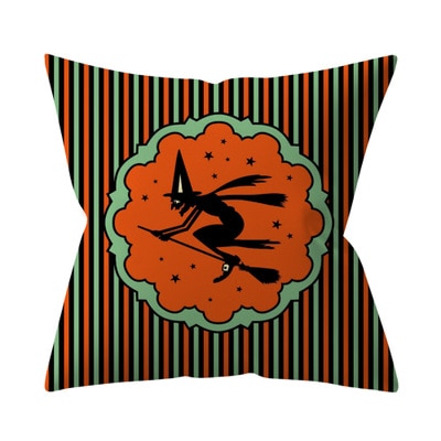 Retro Halloween Throw Pillow Cover