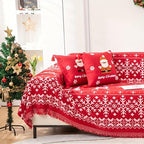 Festive Red Christmas Sofa Cover