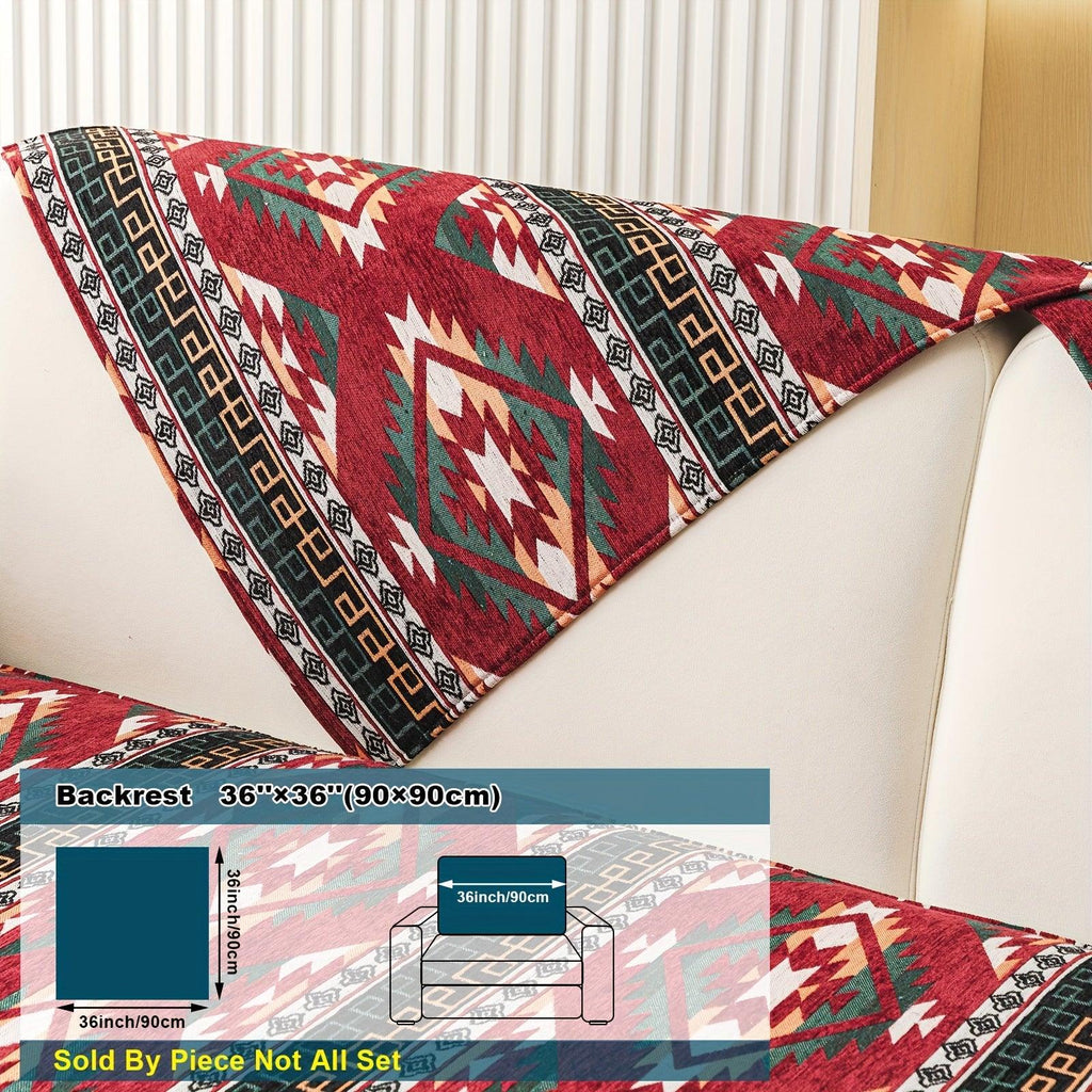 Boho Winter Couch Cover - Chic Snow Chenille Pet Protector