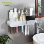 Wall Mounted Toothbrush holder with magnetic mouthwash cup storage