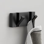 Black Gold, Folding Towel Hanger 2way Installation Wall Hooks Coat Clothes Towel Umbrella Leash Holder for Bathroom Kitchen Bedroom Hallway Pantry Laundry Entry Patio Pets