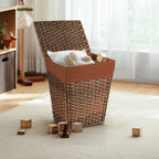 Foldable Handwoven Laundry Hamper with Removable Liner