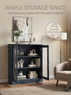 Modern Glass Door Cabinet – 3 Styles | Adjustable Shelves | Compact Storage Cupboard