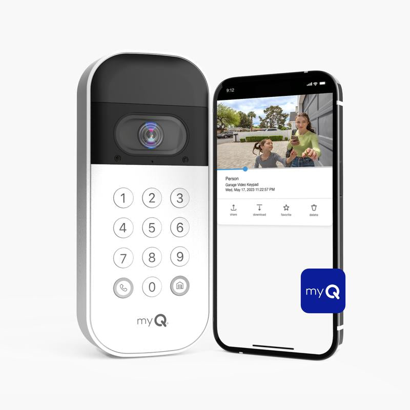Myq Smart Garage Door Video Keypad with Wide-Angle Camera, Customizable PIN Codes, and Easy Access to Garage via Myq App, Compatible with Liftmaster, Chamberlain, and Craftsman Openers. See & Control Your Garage from Anywhere.