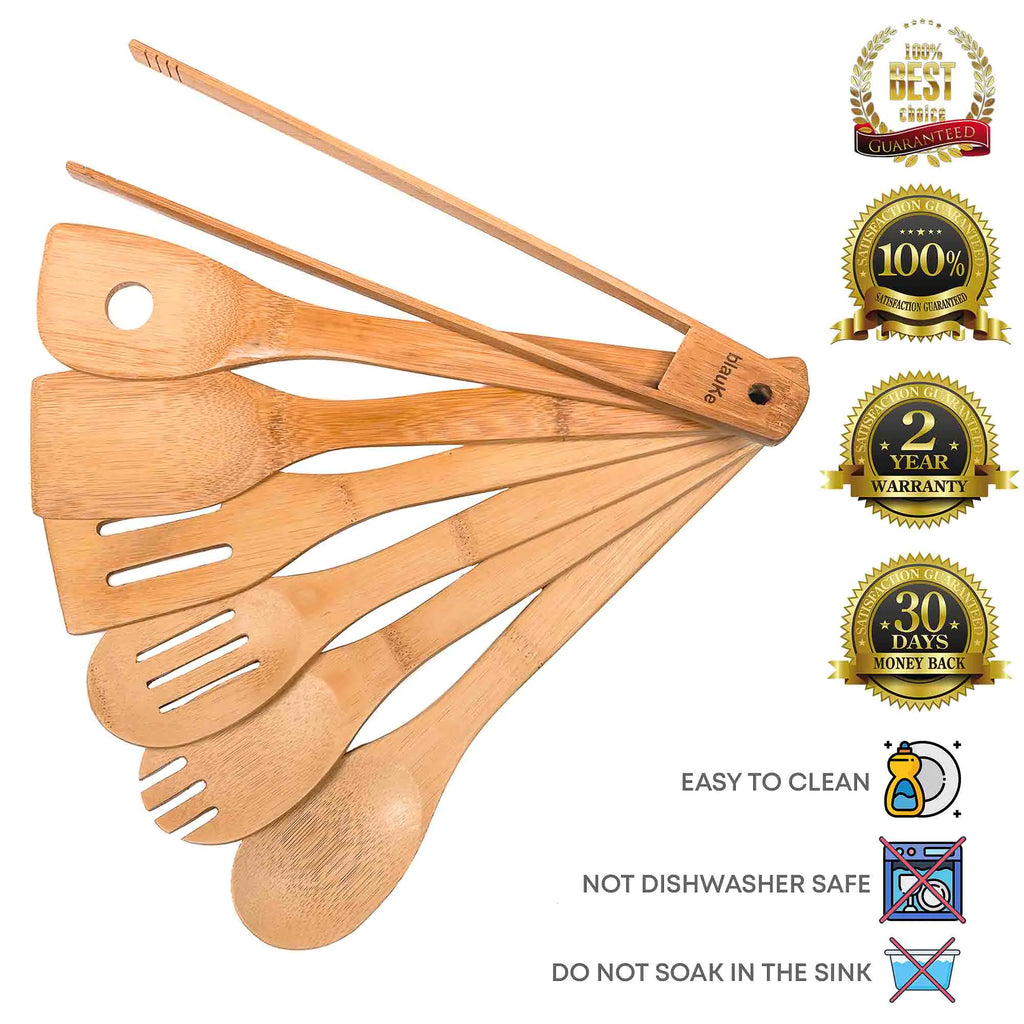 7-Pack Bamboo Kitchen Utensils Set