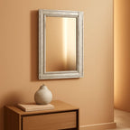 Wall Mirror Wood Framed Rustic Rectangle Small Decorative