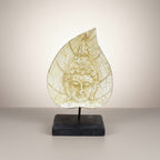 Buddha Face on Leaf White Accent for your Home or Office Decor