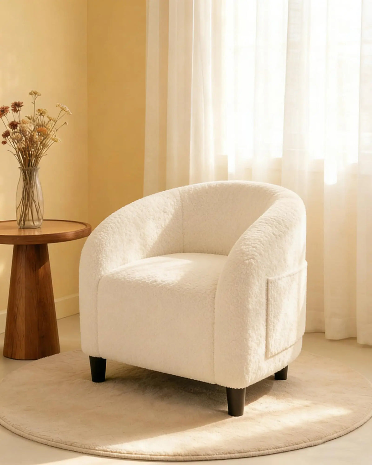 Boucle Barrel Chair