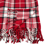 Fennco Styles Country Plaid Tassel 100% Cotton Throw 50 x 60 Inch - Black Red Blanket for Couch, Living Room, Bedroom, Christmas Décor and Everyday Use