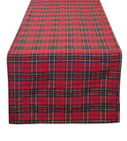 Fennco Styles Holiday Tartan Plaid Dazzle Christmas Decorative Table Runner - Red Table Cover for Winter Holidays, Home Decor, Family Gatherings
