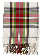 Fennco Styles Country Plaid Tassel 100% Cotton Throw 50 x 60 Inch - Black Red Blanket for Couch, Living Room, Bedroom, Christmas Décor and Everyday Use