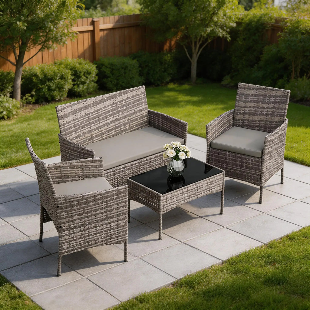4-Piece Outdoor Rattan Conversation Set