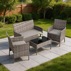 4-Piece Outdoor Rattan Conversation Set