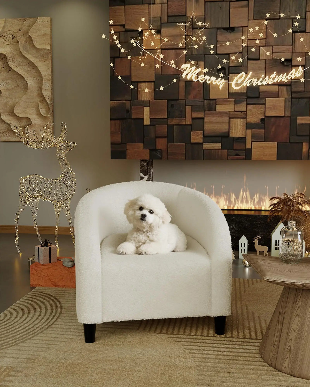 Boucle Barrel Chair