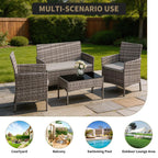 4-Piece Outdoor Rattan Conversation Set
