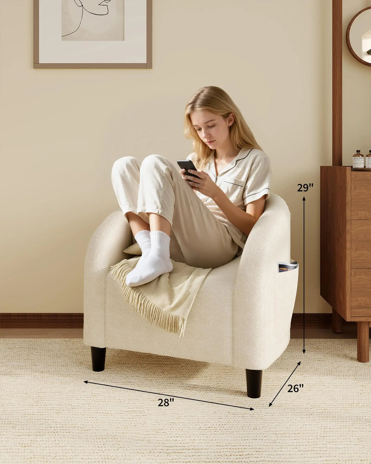 Boucle Barrel Chair