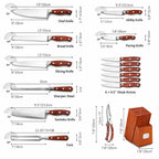 16-Pc Stainless Steel & Acacia Kitchen Knife Set
