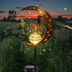 1 PC Cat Moon Fairy Shaped Iron Solar Lamp