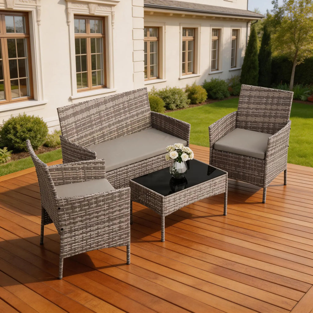 4-Piece Outdoor Rattan Conversation Set