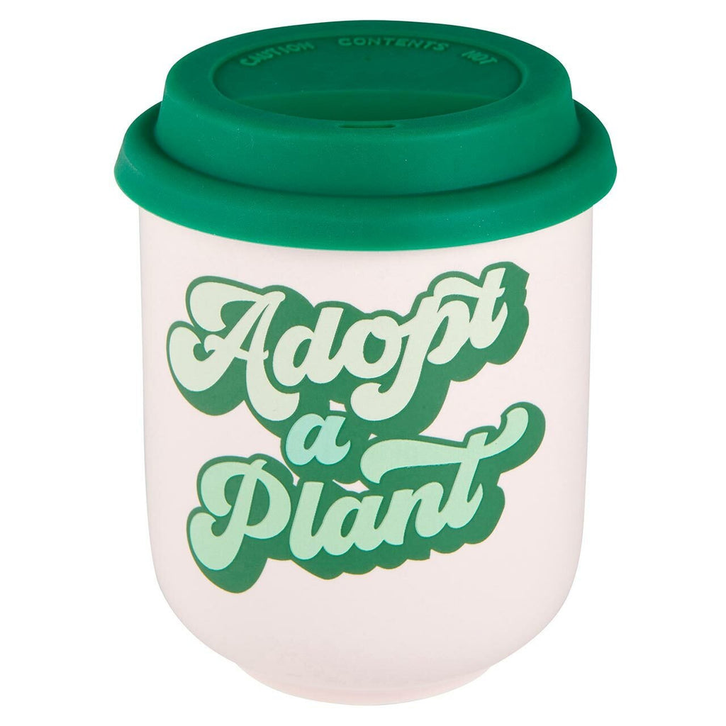 Adopt a Plant Ceramic To Go Mug Silicone Lid and Sleeve