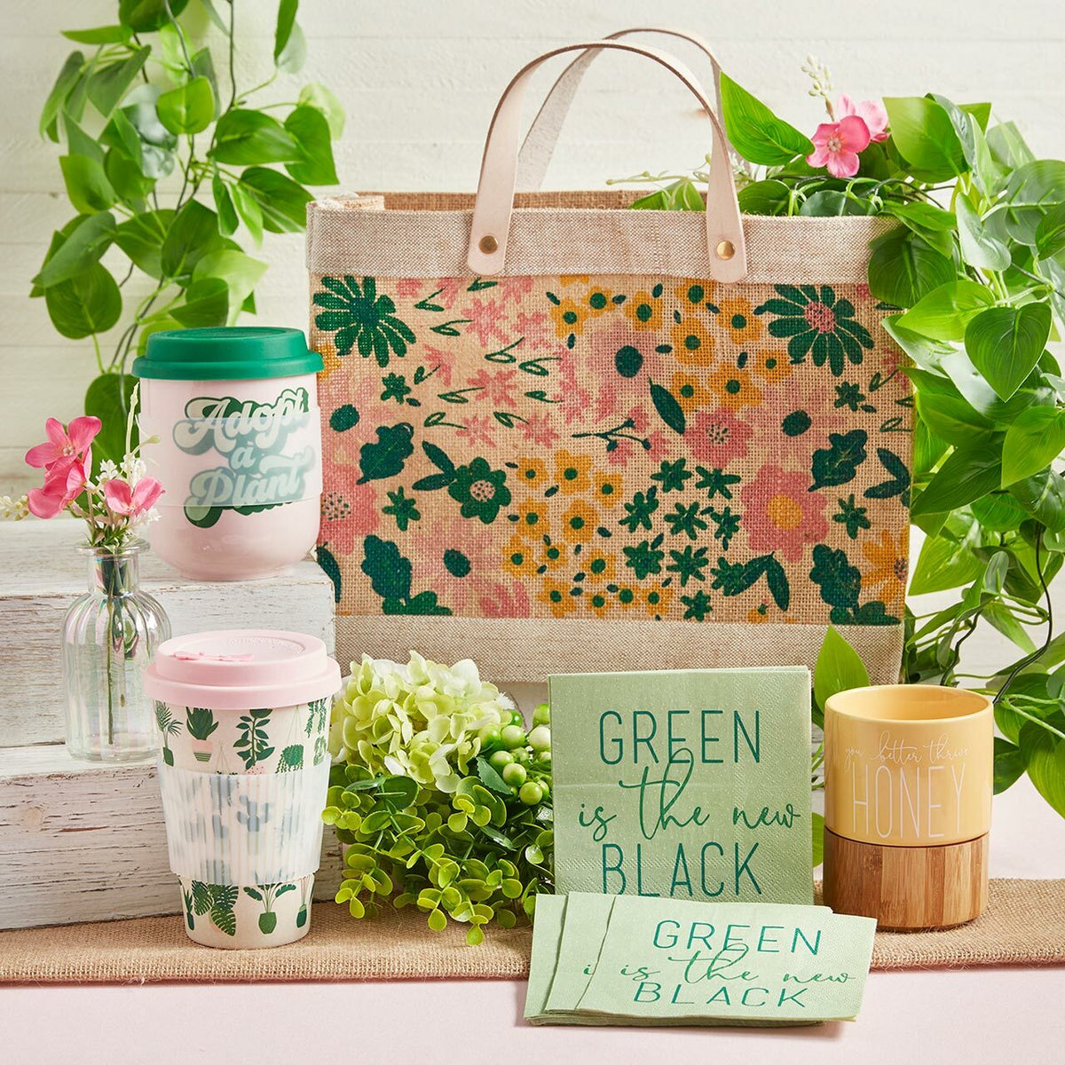Adopt a Plant Ceramic To Go Mug Silicone Lid and Sleeve