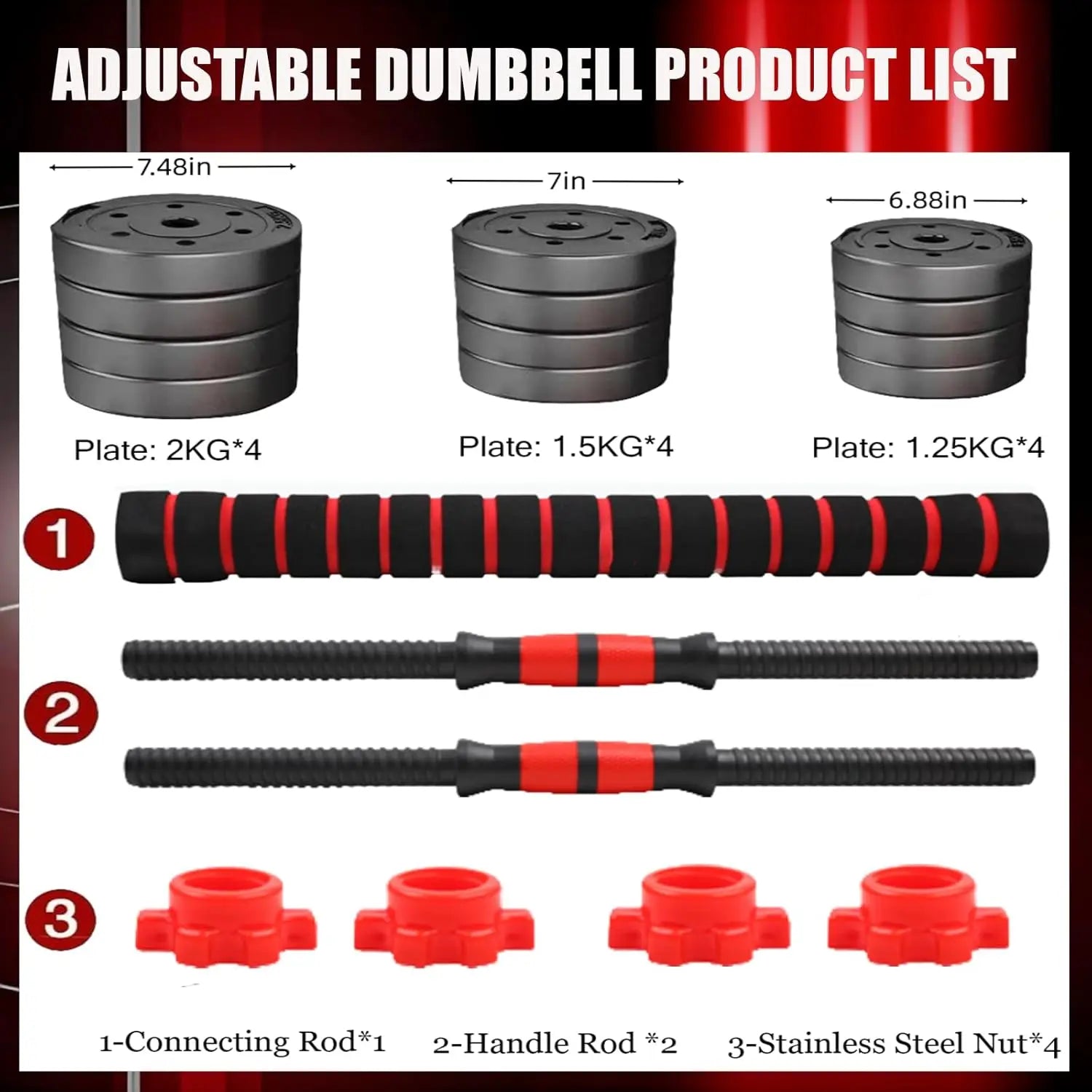 44bls Adjustable Dumbbell Set For Home Gym
