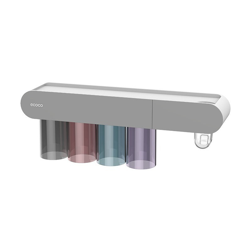 Wall Mounted Toothbrush holder with magnetic mouthwash cup storage