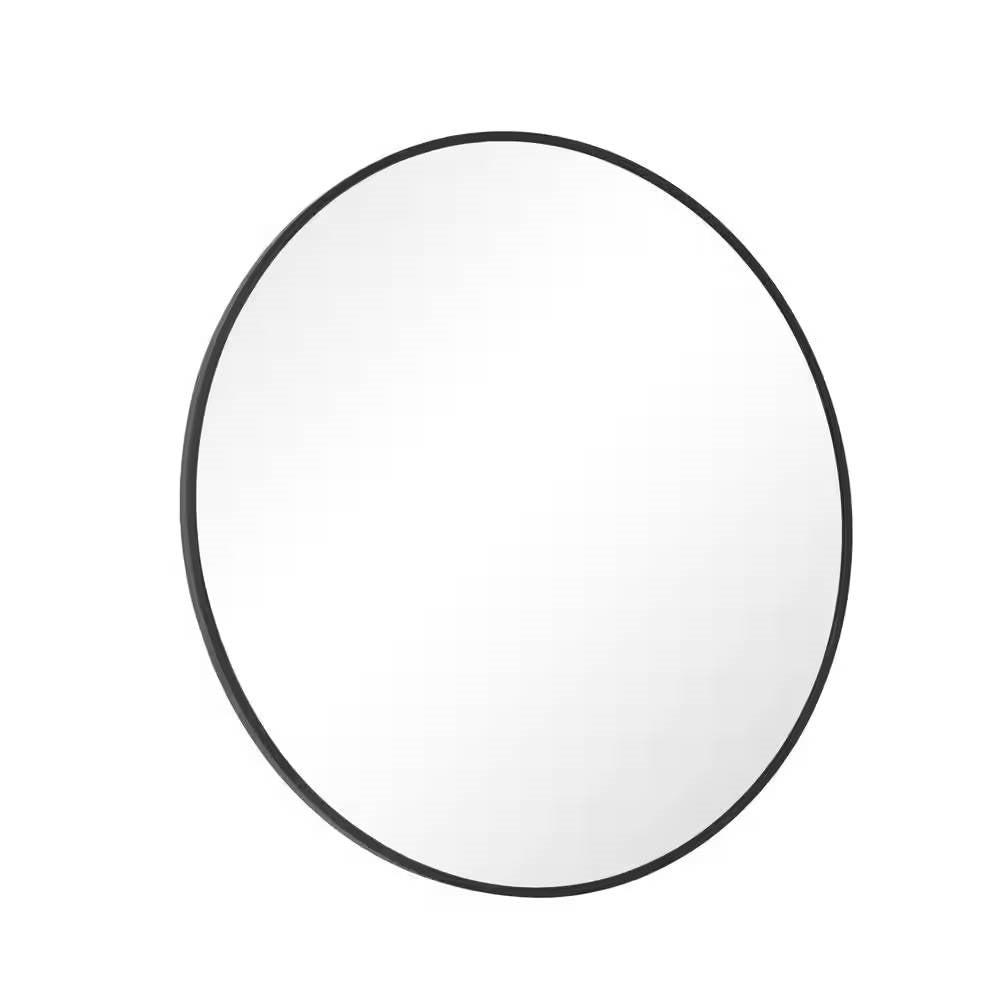 Round Black Frame Circular Bathroom Wall Mirror with Black Frame 24 Inch