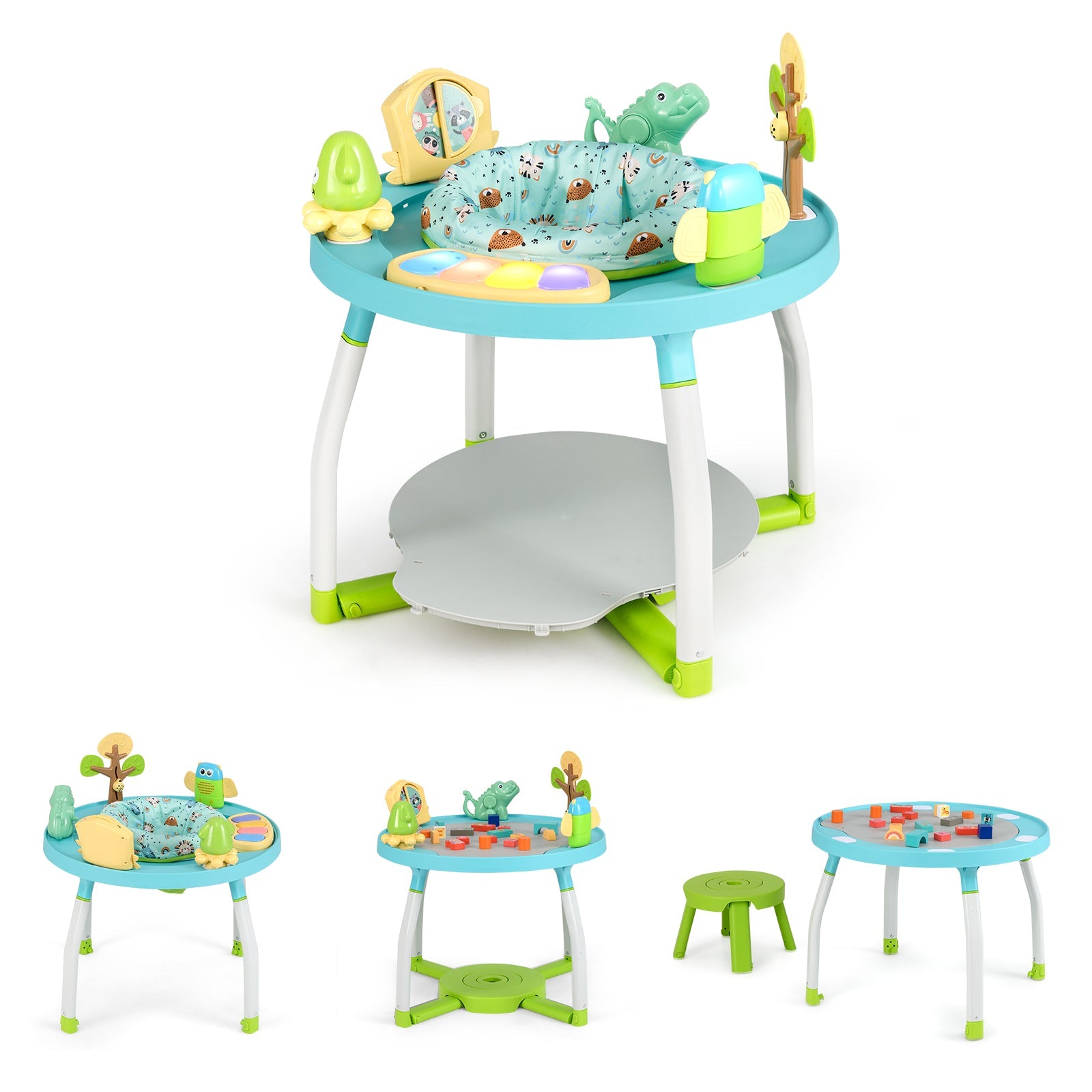 5-in-1 Baby Activity Center Interactive Bounce Seat with Removable Toys