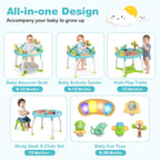 5-in-1 Baby Activity Center Interactive Bounce Seat with Removable Toys