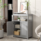 Freestanding Bathroom Floor Cabinet with Double Shutter Doors