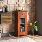 Bathroom Freestanding Storage Cabinet with Single Glass Door Bathroom Bedroom Entry Office